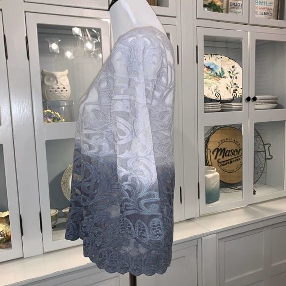 Meadow Rue-Anthro Caela Embroidery&Lace Ombré Top - Picture 2 of 6